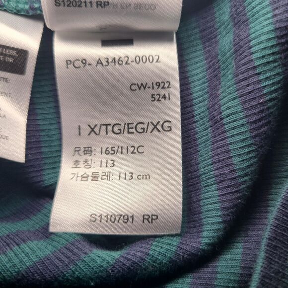 NWT Levis Women’s Plus Size 1X Green Blue Striped Turtleneck Cropped Body Fit - Picture 9 of 11